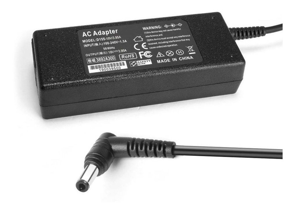 CARGADOR PORTATIL TOSHIBA/ASUS/LENOVO 19V 3.95 AMP 5.5*2.5MM HOMOLOGADO