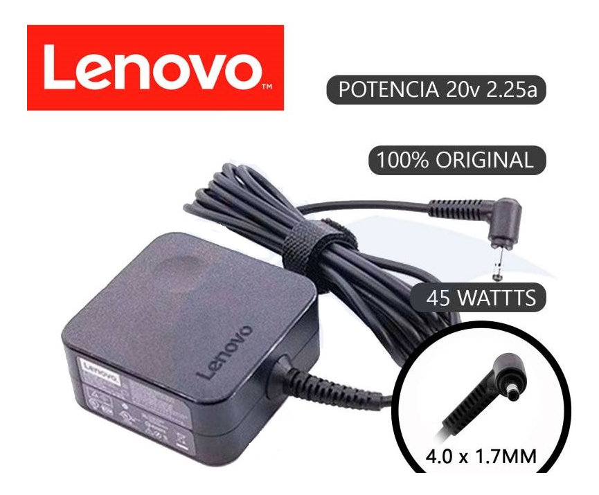 CARGADOR LENOVO IDEAPAD 20V 2.25 AMP 4.0*1.7MM ORIGINAL