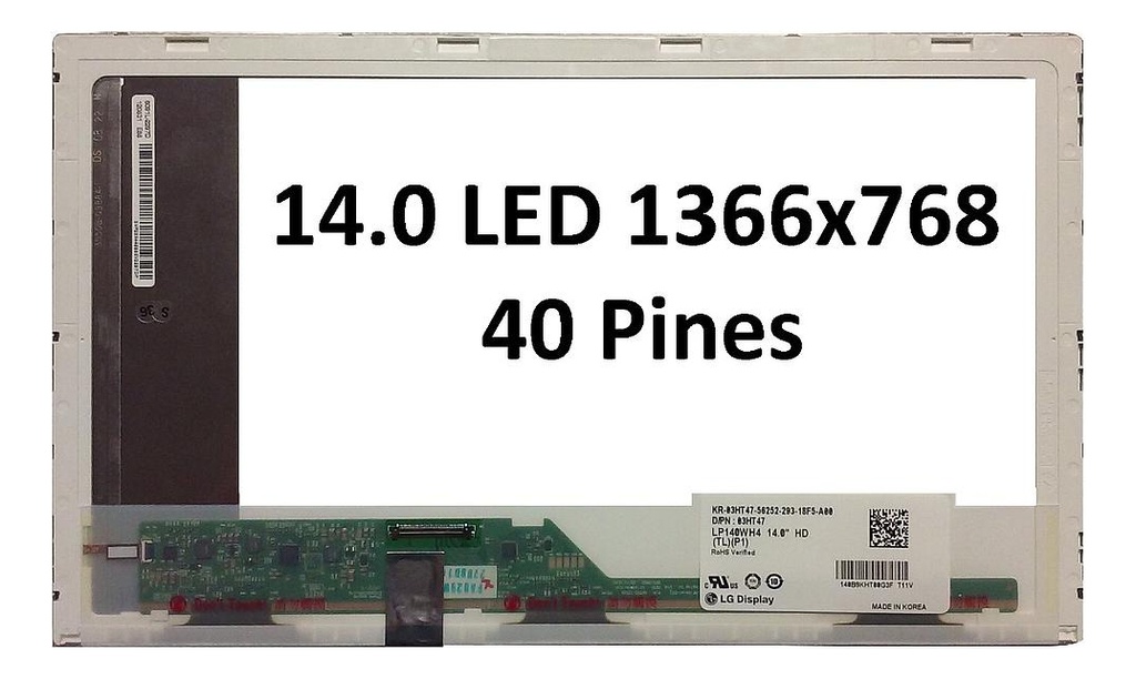 PANTALLA PORTATIL LED 14.0 PUL 40 PINES NORMAL