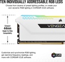 KIT RAM PC DDR4 16GB (2X8GB) 3200MHZ CORSAIR VENGEANCE RGB PRO SL BLANCO