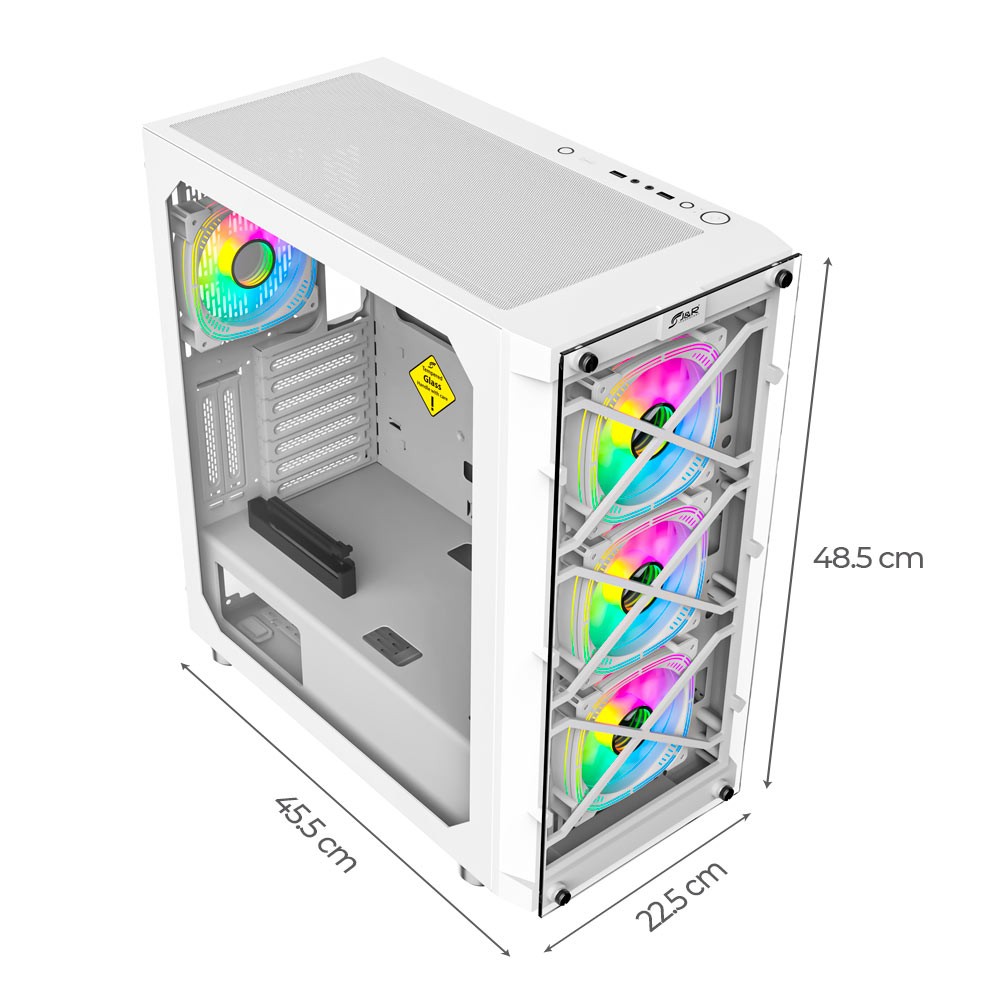 CHASIS JYR JX110 BLANCO ULTIMATE GAMER PRO 4 COOLERS ARGB