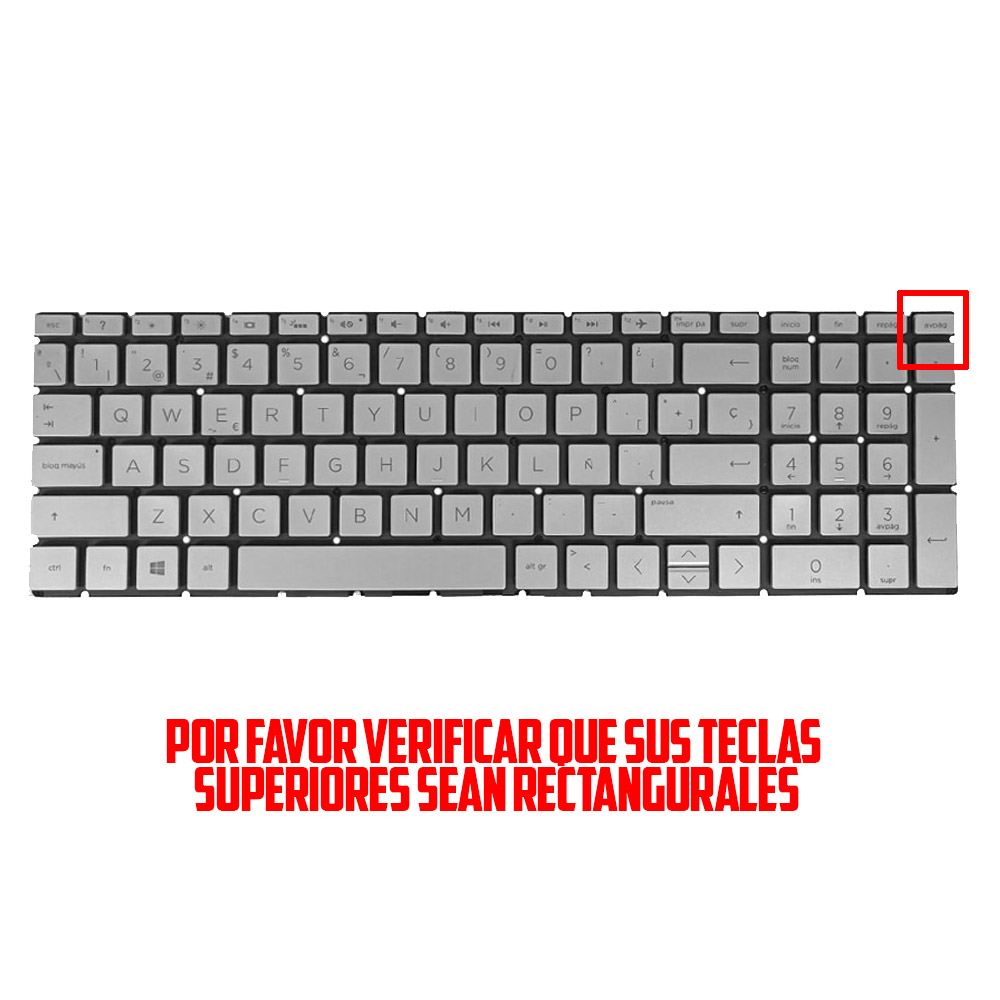 Teclado Portatil Hp 15-CW 15-CC 15-DA 15-CB 15-BW 15-DY 15-CD 15-DB 15-BR PLATEADO RETROILUMINADO