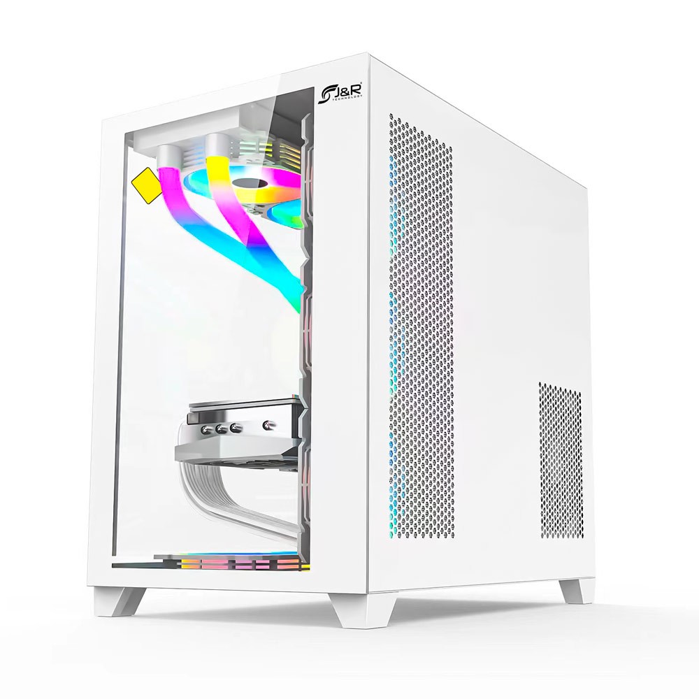 CHASIS GAMER AURORA JX119 BLANCO / 6 COOLERS ARGB