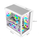 CHASIS GAMER AURORA JX119 BLANCO / 6 COOLERS ARGB