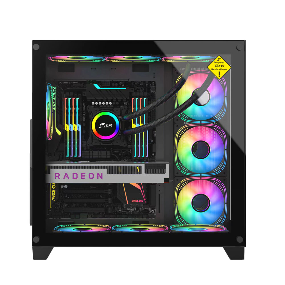 CHASIS GAMER DARNESS JX126 NEGRO / 6 COOLERS ARGB