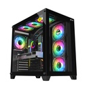 CHASIS GAMER DARNESS JX126 NEGRO / 6 COOLERS ARGB