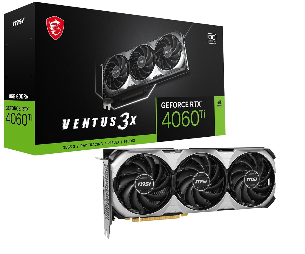 Tarjeta de Video RTX 4060 TI VENTUS 3X MSI 8GB GDDR6
