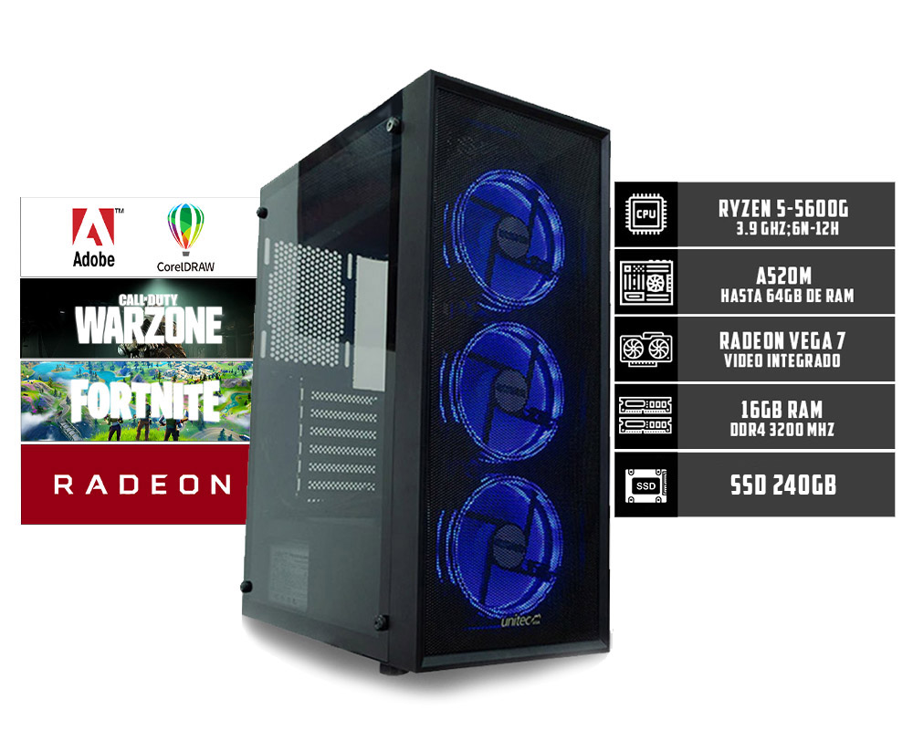 CPU APOLO RYZEN 5-5600G 500GB M.2 16GB RAM