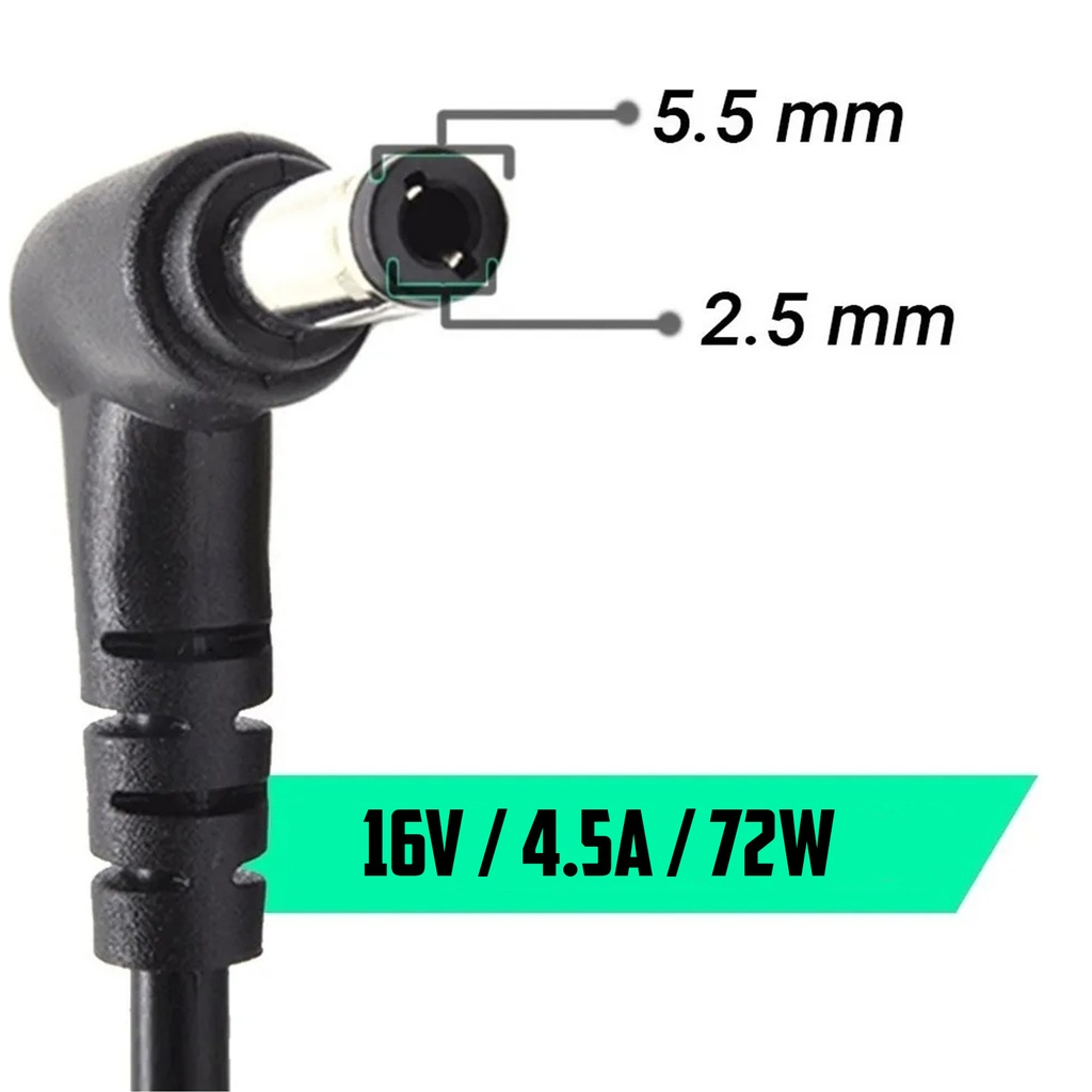 CARGADOR UNIVERSAL 16V 4.5 AMP 5.5*2.5MM HOMOLOGADO
