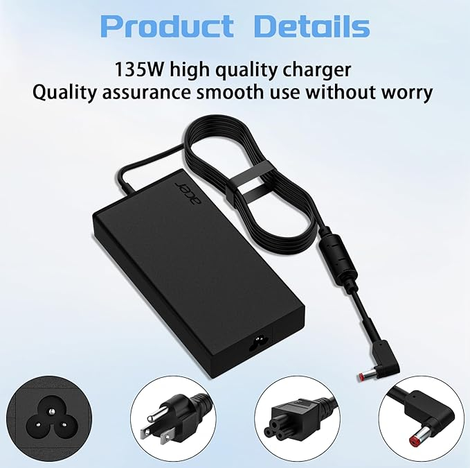 CARGADOR PORTATIL ACER NITRO 19v 7.1AMP 5.5*1.7MM ORIGINAL