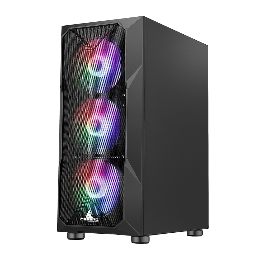 CHASIS ICEBERG FLOW GS 4 COOLERS ARGB / ATX / Vidrio Templado
