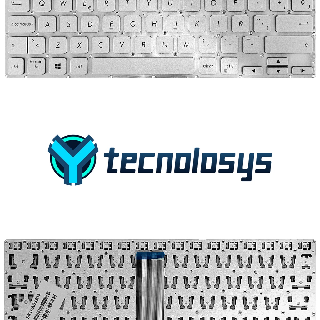 TECLADO ASUS X412 X412F X412FA X412U X412UB X412UA X412D X412 S412 D412 PLATEADO