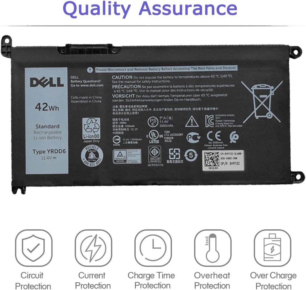 BATERIA DELL YRDD6 5481 5490 5481 5482 5485 5491 5493 5584 5593 5590 Vostro 5481 5581 5490 5590 0YRDD6 1VX1H 01VX1H ORIGINAL
