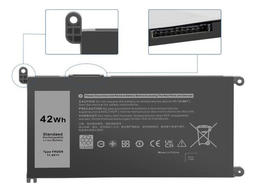  Bateria Dell Inspiron 14 5481 5482 5485 Vm732 Yrdd6 42wh