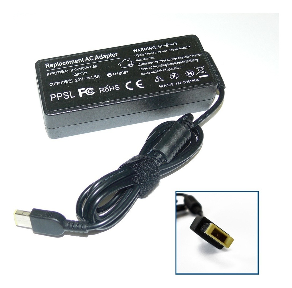CARGADOR PORTATIL LENOVO 20V 4.5 AMP USB HOMOLOGADO