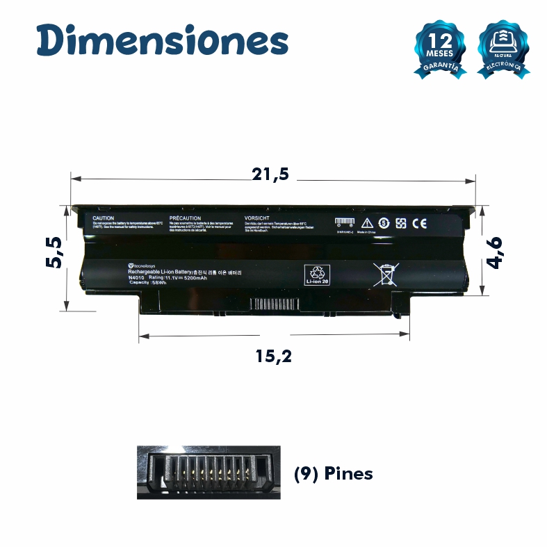 Batería Dell Inspiron 14.8v 3441 / 14-3421 / 17-3721