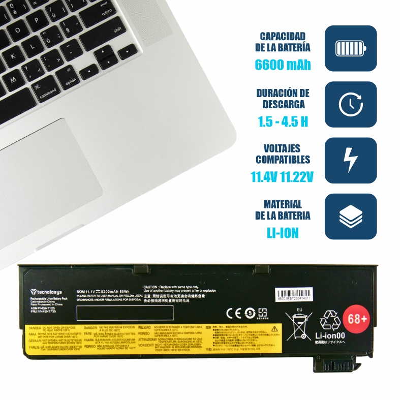 BATERIA LENOVO THINKPAD T440S T440 X240 X230S S440 S540 L450 T460 45n1135