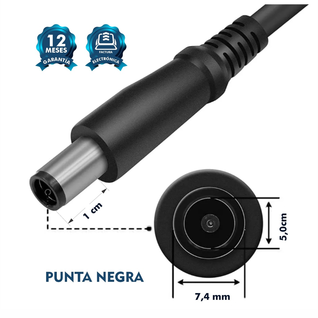 CARGADOR PORTATIL DELL 19.5V  4.62 AMP AGUJA  7.4*5.0MM HOMOLOGADO