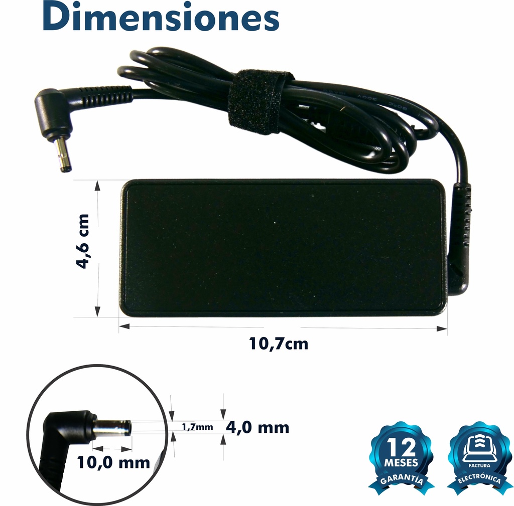 CARGADOR PORTATIL LENOVO IDEAPAD 20V 3.25 AMP 4.0*1.7MM HOMOLOGADO