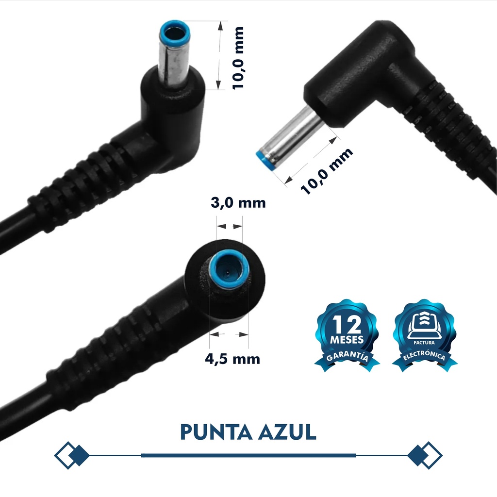 CARGADOR PORTATIL HP SPLIT PUNTA AZUL 19.5V 6.15AMP 4.5*3.0MM HOMOLOGADO