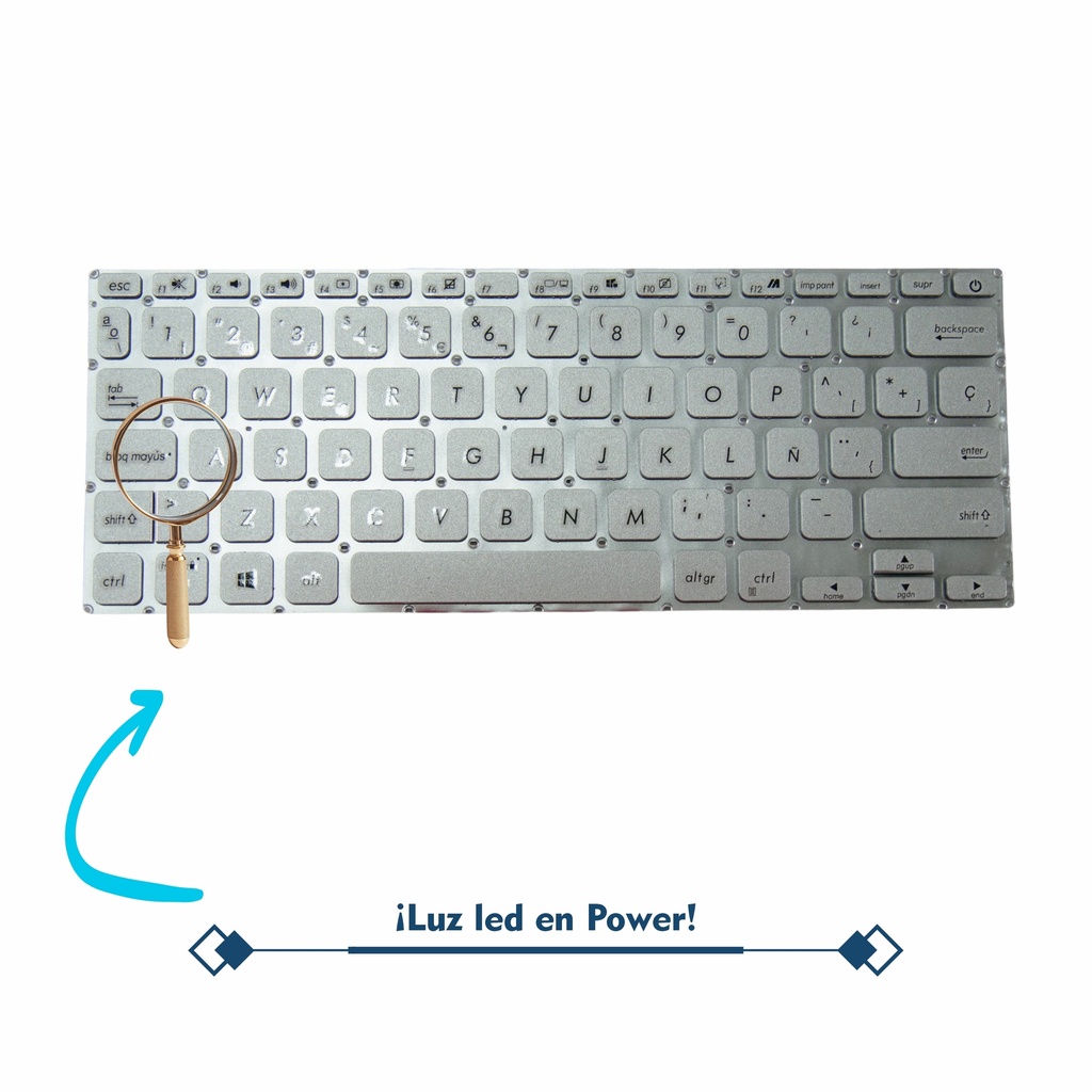 TECLADO ASUS X409 X415 PLATEADO