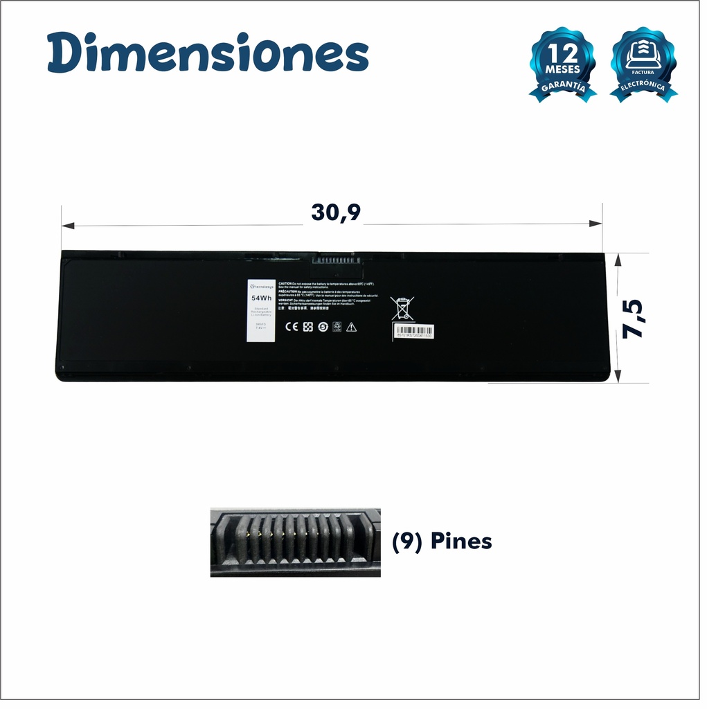Batería Portátil Dell Latitude E7440 E7420 E7450 7.7 7.6V 7.4V