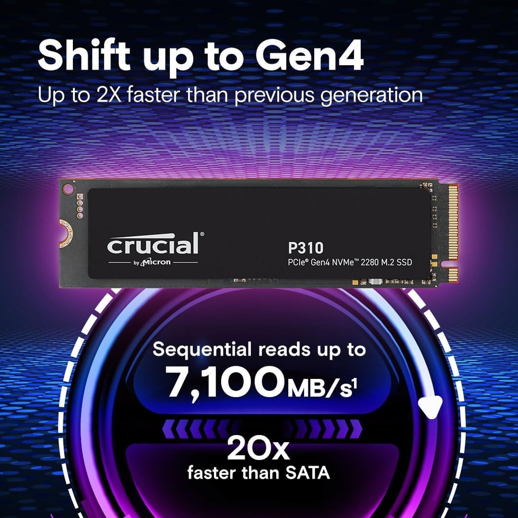DISCO SSD M.2 PCIe 4.0 NVME 500GB P310 6,600 MB/s CRUCIAL