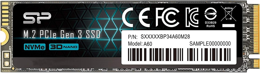 M.2 1TB SILICON POWER NVMe PCIe GEN 3x4 y A55, A60. 1TB