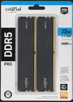 KIT MEMORIA RAM CRUCIAL Pro 32GB DDR5 5600MHZ