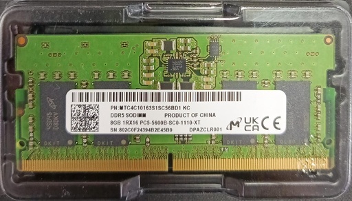 [AMIC48] RAM PORTATIL DDR5 8GB  5600MHz MICRON