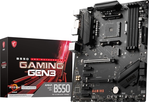 [AMB550] MSI Board B550 Gaming GEN3  DDR4 PCIe 3.0, SATA 6Gb/s, M.2, USB 3.2 Gen 1, HDMI, ATX, procesadores AMD Ryzen serie 5000/4000)